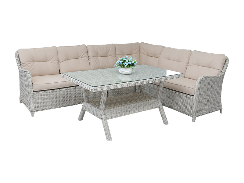 Canapea set de mese din ratan, mobilier exterior YQR-495B
