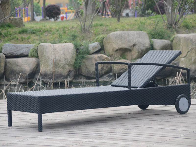 Lounge Rattan în aer liber, aluminiu rattan cu roți YQ-RB-439