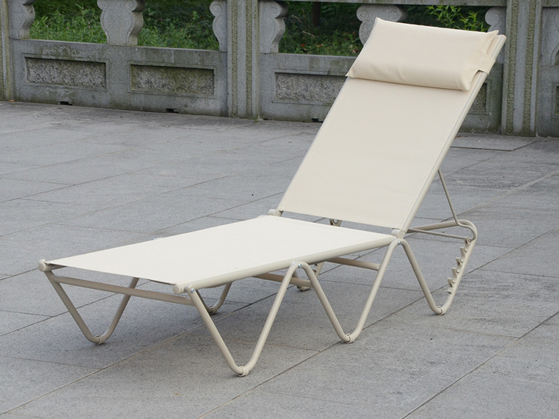 Lounge cu cadru din oțel, pat de zi în aer liber, relaxare scaun de salon YQ-TB-414A