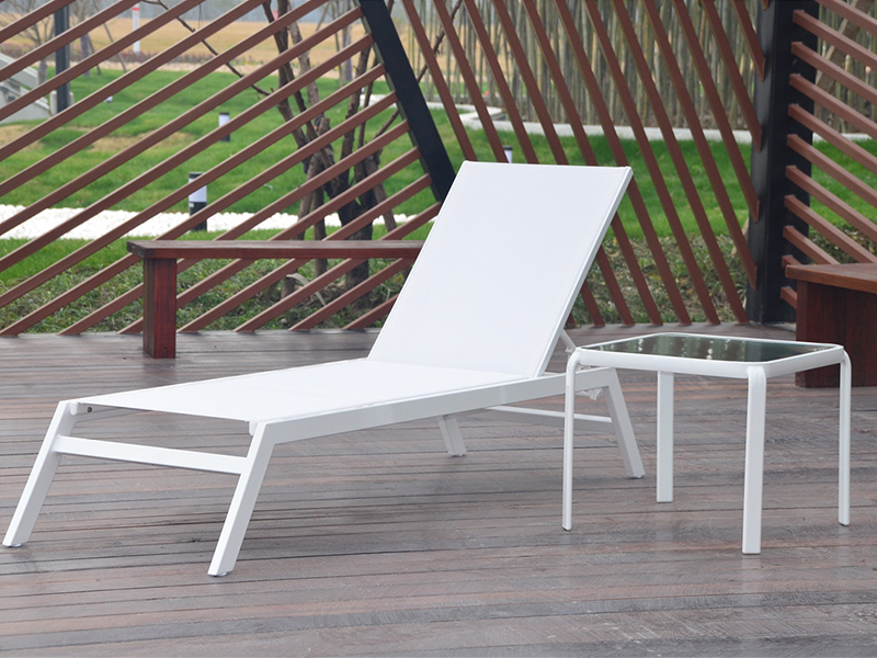 Lounge cu cadru din aluminiu stivuibil, mobilier exterior, salon de relaxare în aer liber YQ-TB-506