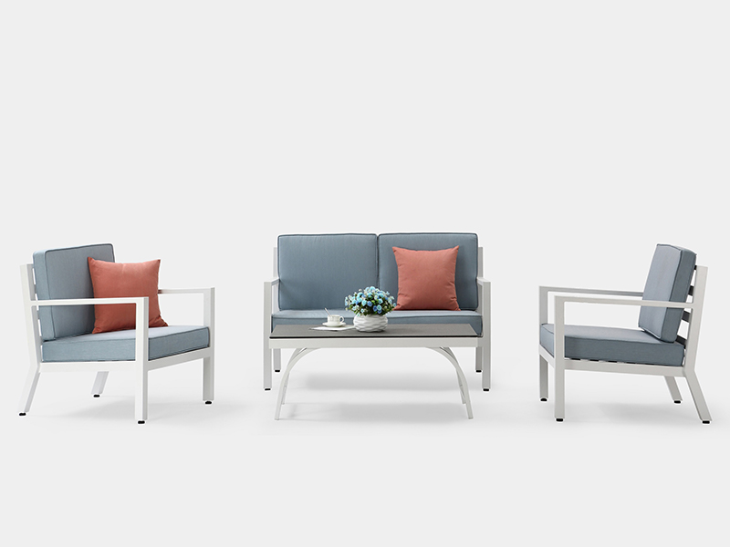 Set de canapea cu cadru din aluminiu 4PC, mobilier de grădină YQA-1097