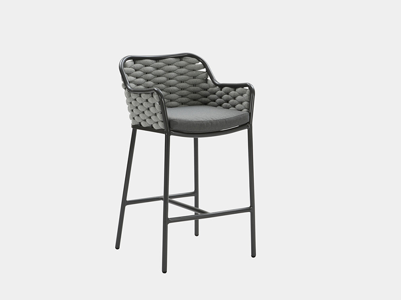 Scaun de bară de design modern țesut în cadrul de aluminiu YQC-2092-C
