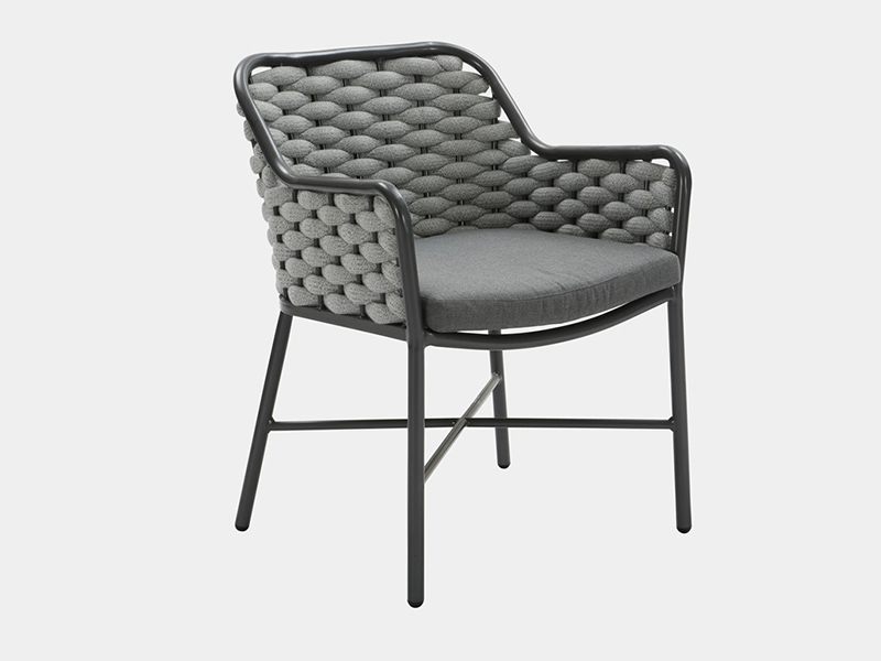 Scaun cu scaun cu o singură frânghie Cafe Scaun din aluminiu, scaun de frânghie YQC-2093