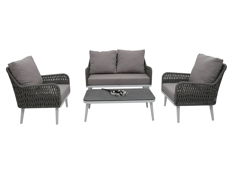 Mobilier în aer liber pentru timp liber Patio din aluminiu Cabină de frânghie Set mobilier YQC-2752
