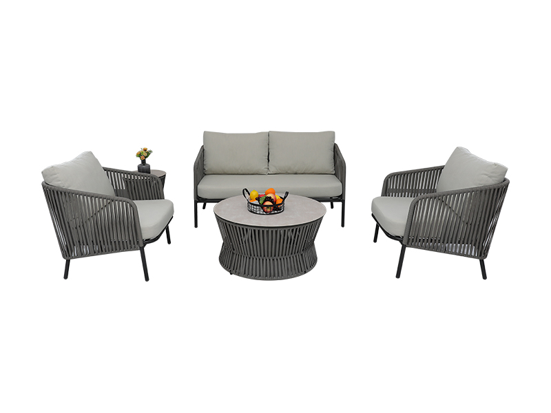 Design modern mobilier exterior clasic 5pcs de grădină Canapea țesută YQC-2796