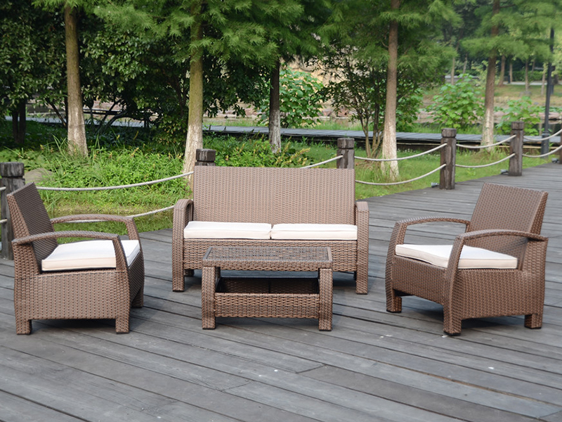 Set de canapea ratan, design KD, cadru din aluminiu YQR-458
